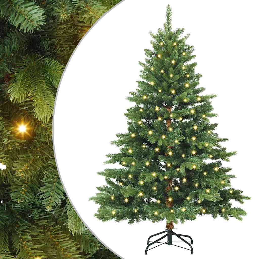 Artificial Christmas Tree with 150 LEDs PE and PVC Green 150 cm with LEDs