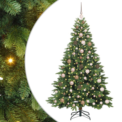 vidaXL Artificial Christmas Tree with 300 LEDs Green 180 cm PE and PVC 2