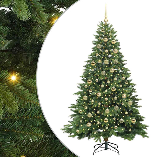 vidaXL Artificial Christmas Tree with 300 LEDs Green 210 cm PE and PVC 2