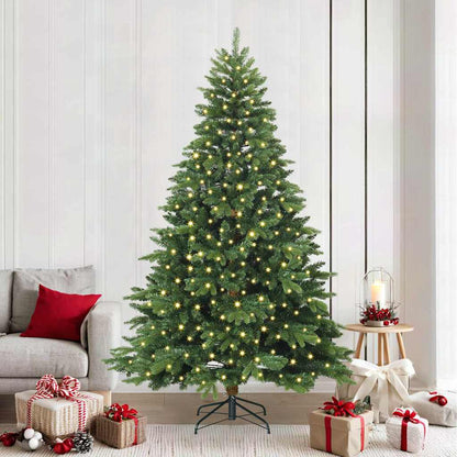 Artificial Christmas Tree with 300 LEDs PE and PVC Green 240 cm with LEDs