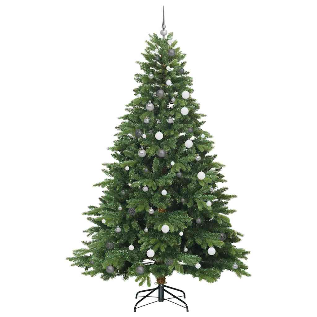 vidaXL Artificial Christmas Tree with 300 LEDs Green 240 cm PE and PVC 4