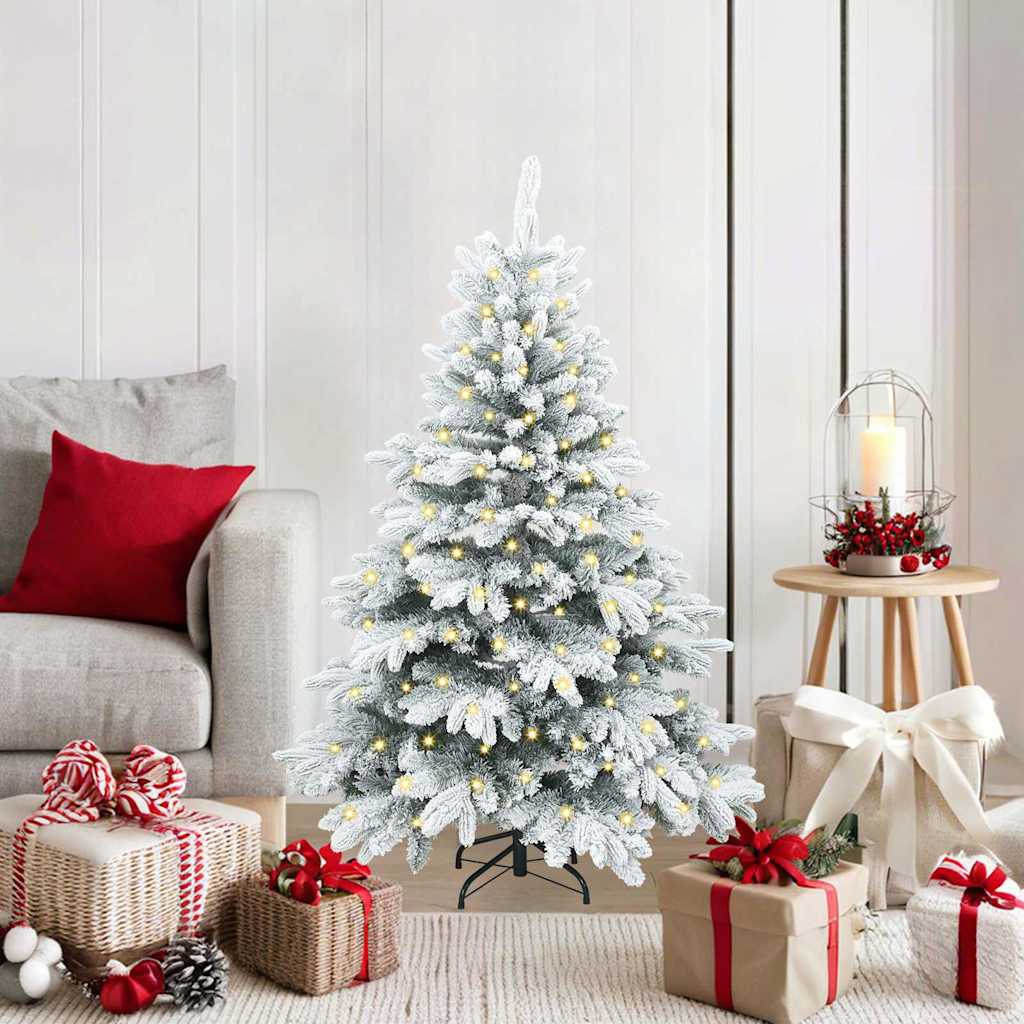 Artificial Christmas Tree with 150 LEDs PE and PVC White 120 cm with LEDs