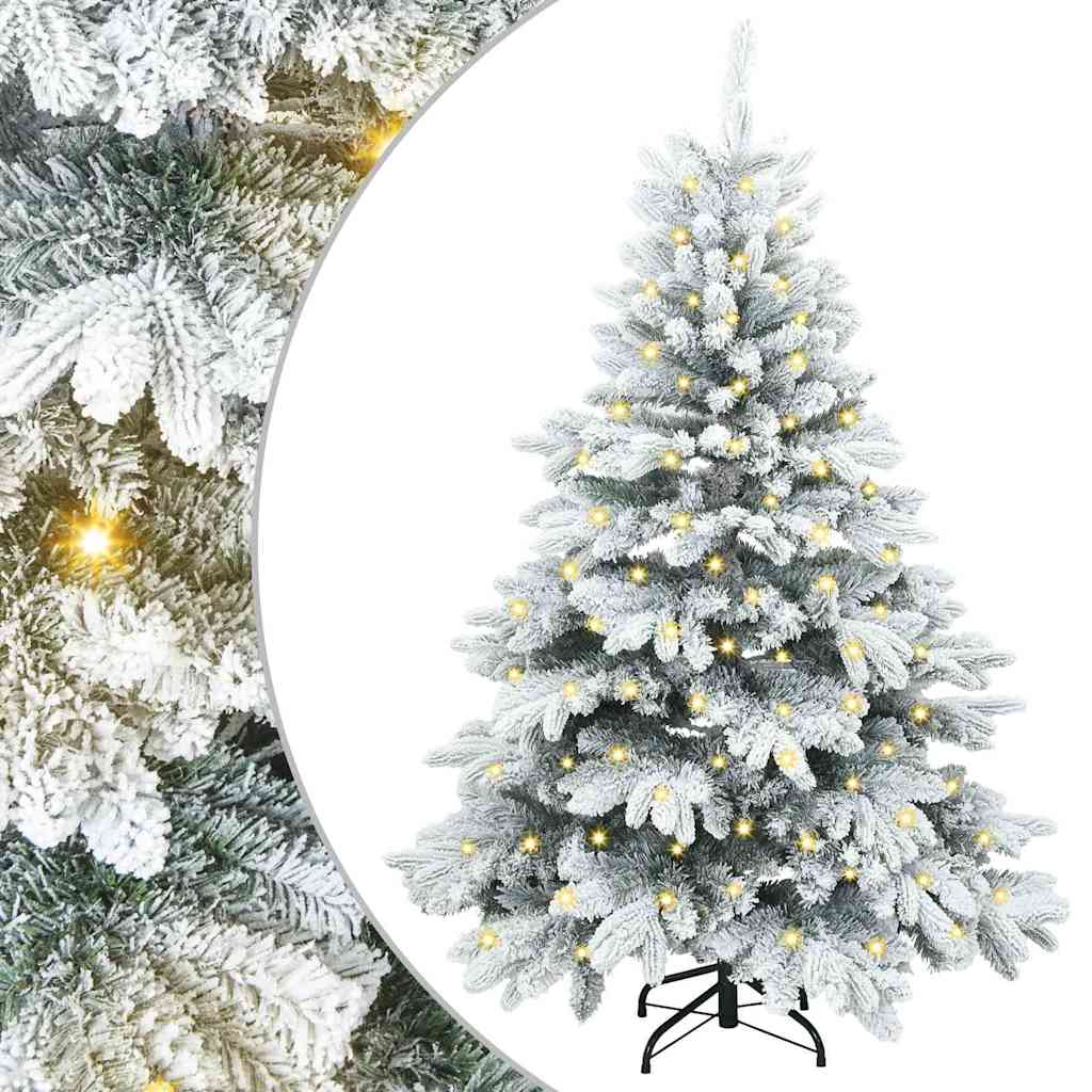 Artificial Christmas Tree with 150 LEDs PE and PVC White 120 cm with LEDs