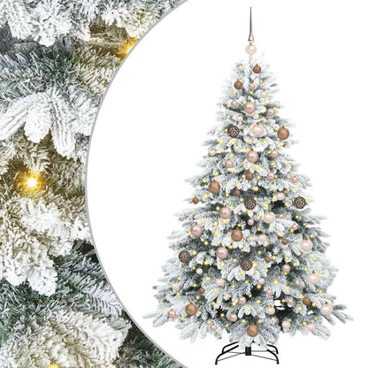 vidaXL Artificial Christmas Tree with 300 LEDs White 180 cm PE and PVC 2