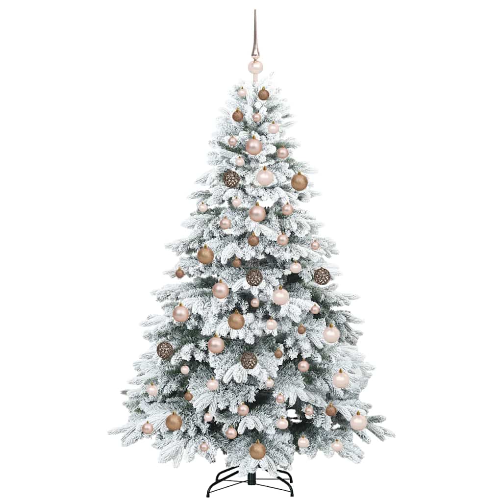 vidaXL Artificial Christmas Tree with 300 LEDs White 180 cm PE and PVC 4