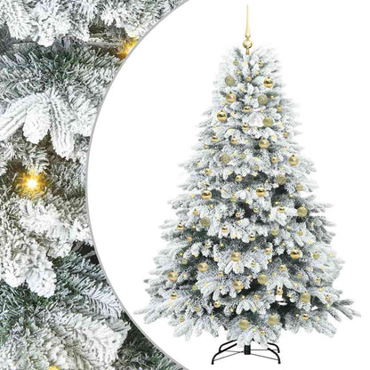vidaXL Artificial Christmas Tree with 300 LEDs White 180 cm PE and PVC 2