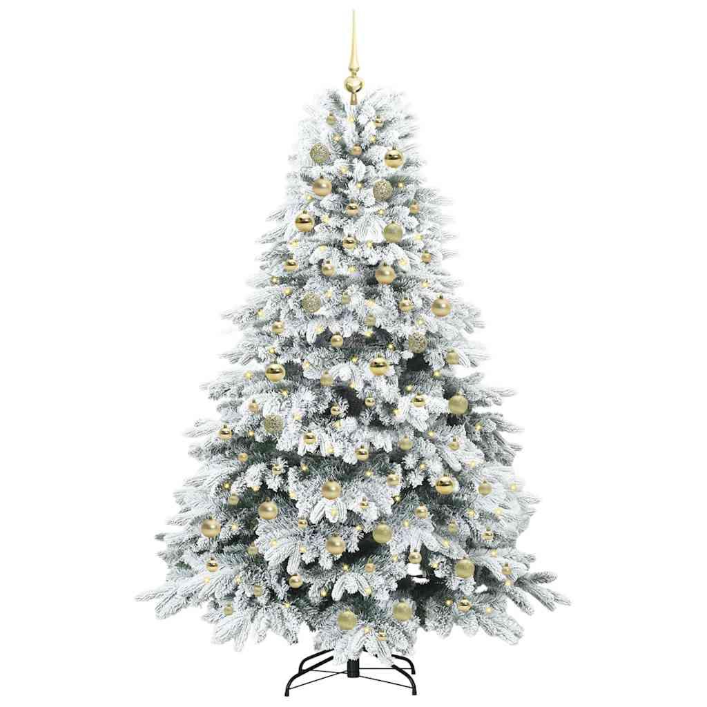 vidaXL Artificial Christmas Tree with 300 LEDs White 180 cm PE and PVC 3