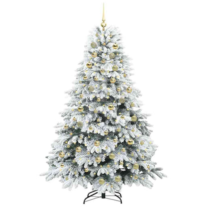 vidaXL Artificial Christmas Tree with 300 LEDs White 180 cm PE and PVC 3