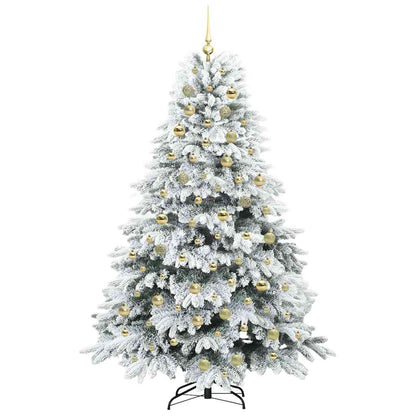vidaXL Artificial Christmas Tree with 300 LEDs White 180 cm PE and PVC 4