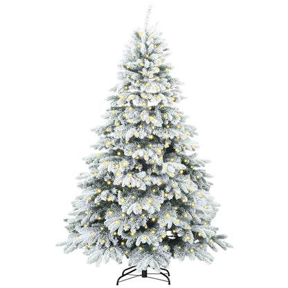 Artificial Christmas Tree with 300 LEDs PE and PVC White 210 cm with LEDs