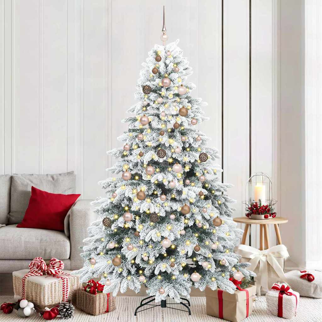 vidaXL Artificial Christmas Tree White 210 cm PE and PVC 1