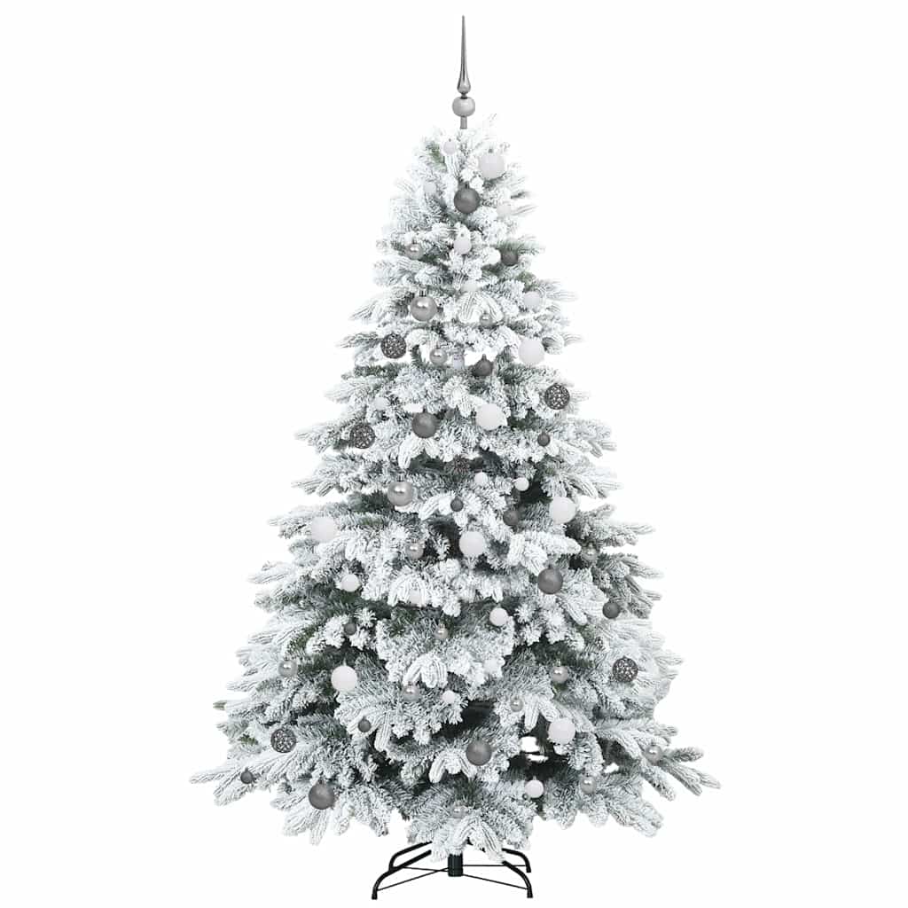 vidaXL Artificial Christmas Tree with 300 LEDs White 210 cm PE and PVC 4