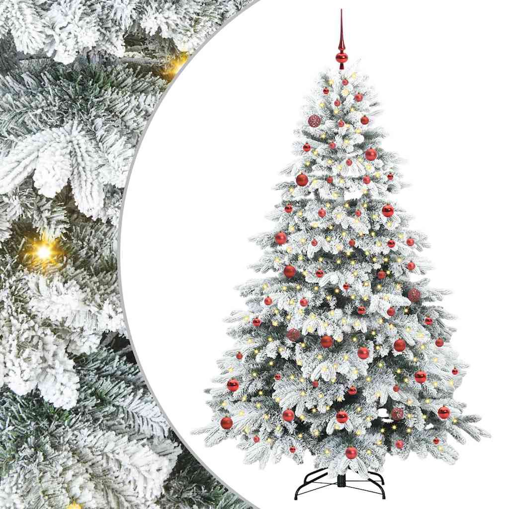 vidaXL Artificial Christmas Tree with 300 LEDs White 210 cm PE and PVC 2