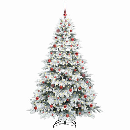 vidaXL Artificial Christmas Tree with 300 LEDs White 210 cm PE and PVC 3
