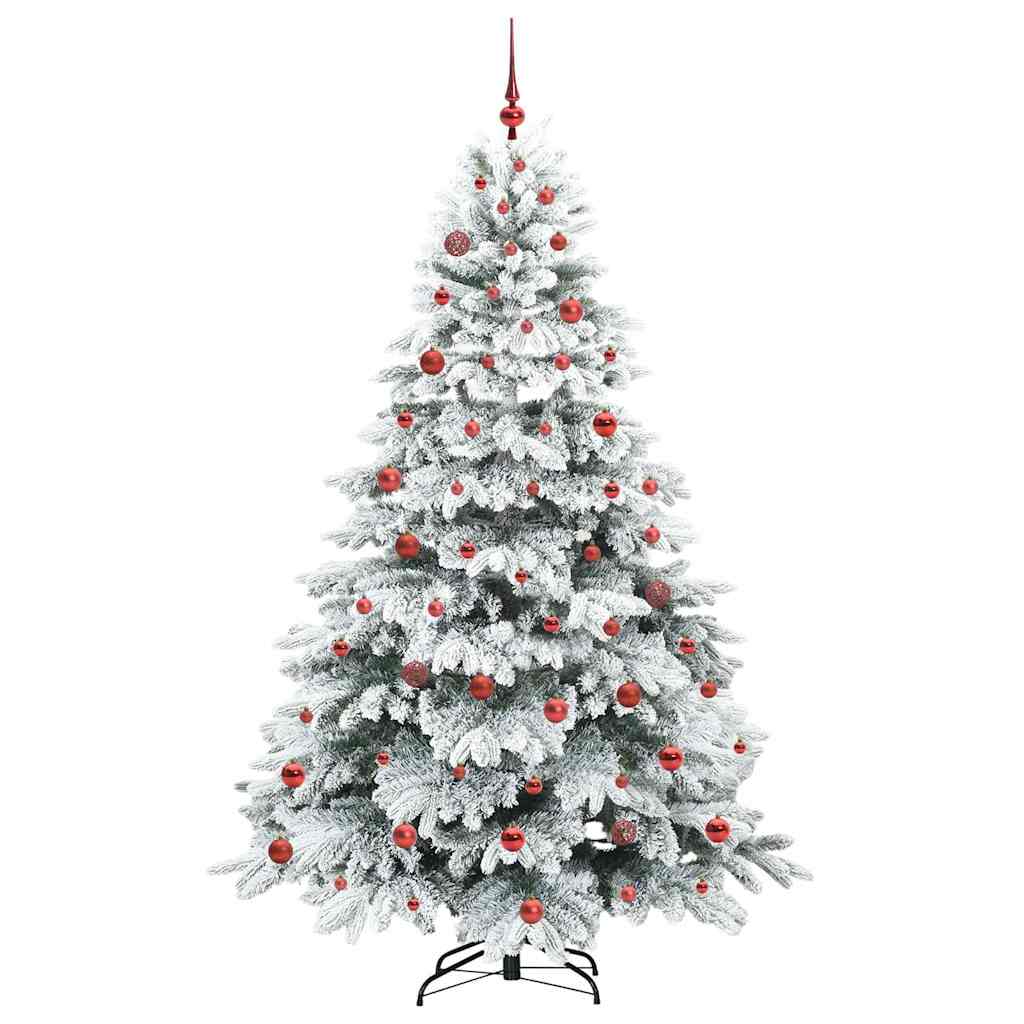 vidaXL Artificial Christmas Tree with 300 LEDs White 210 cm PE and PVC 4