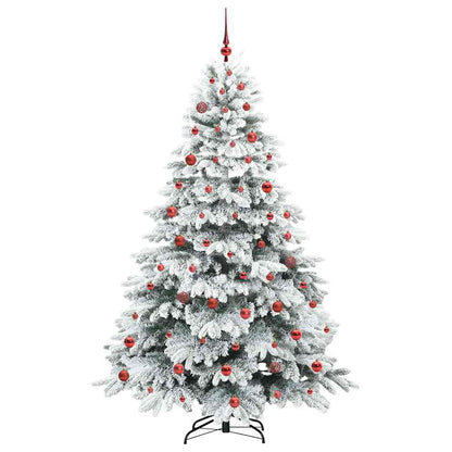 vidaXL Artificial Christmas Tree with 300 LEDs White 210 cm PE and PVC 4