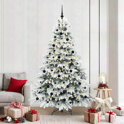 vidaXL Artificial Christmas Tree with 300 LEDs White 210 cm PE and PVC 1
