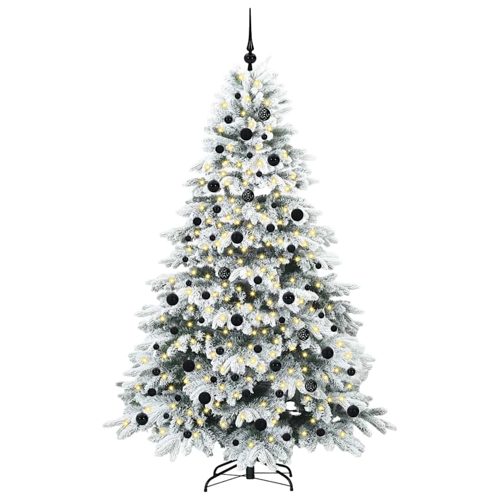 vidaXL Artificial Christmas Tree with 300 LEDs White 210 cm PE and PVC 5