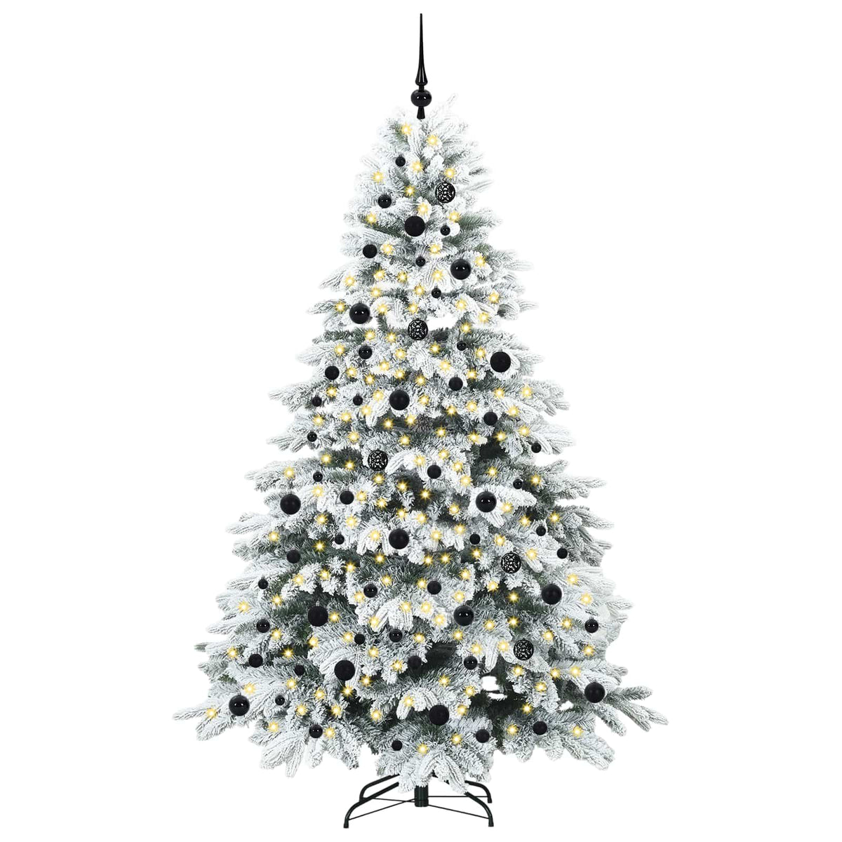 vidaXL Artificial Christmas Tree with 300 LEDs White 210 cm PE and PVC 4