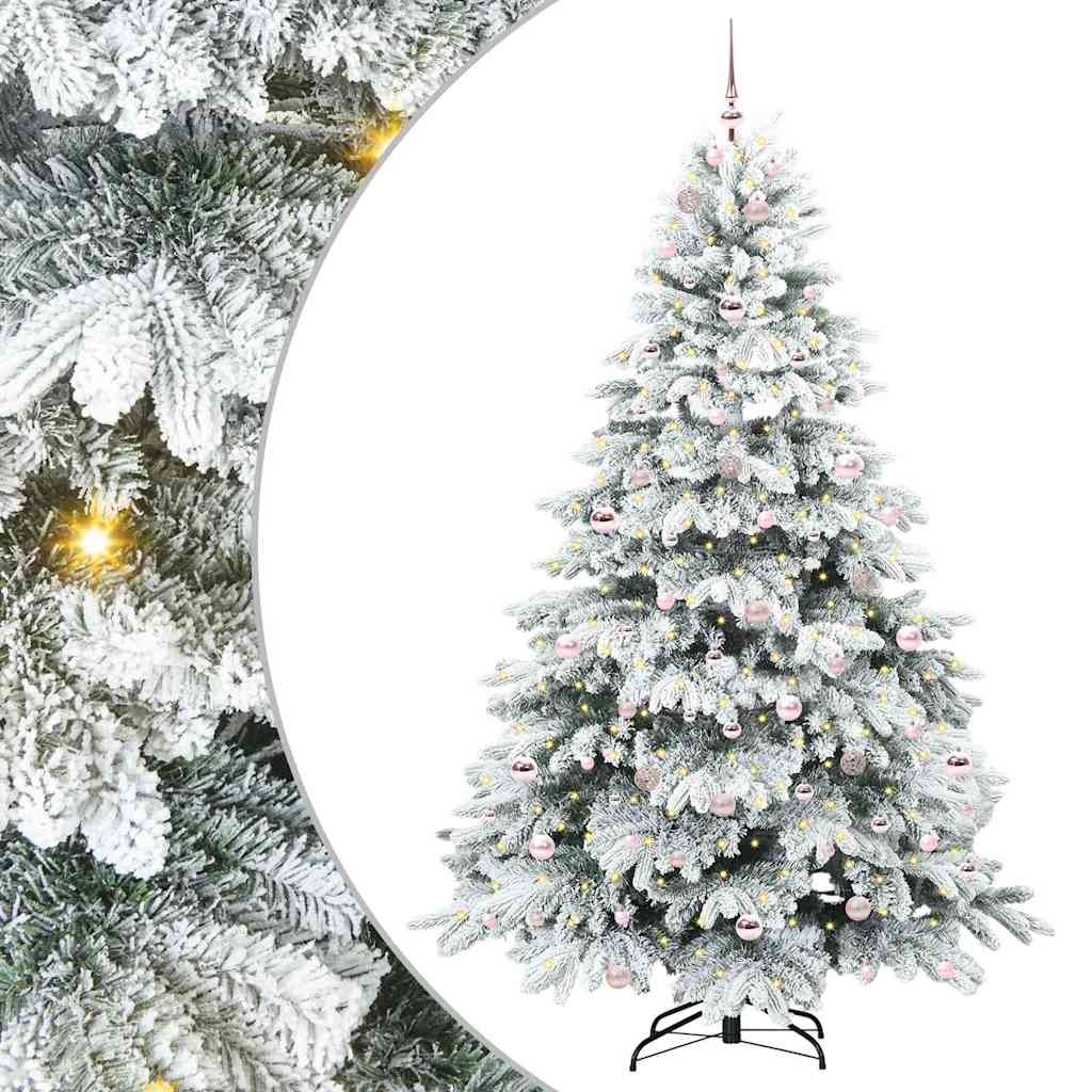 vidaXL Artificial Christmas Tree with 300 LEDs White 210 cm PE and PVC 2