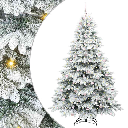 vidaXL Artificial Christmas Tree with 300 LEDs White 210 cm PE and PVC 2