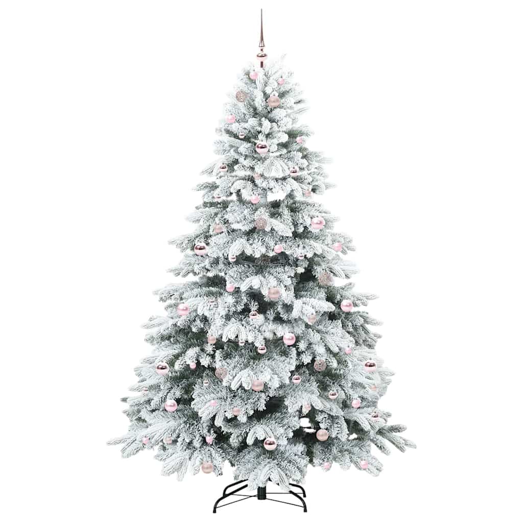vidaXL Artificial Christmas Tree with 300 LEDs White 210 cm PE and PVC 4