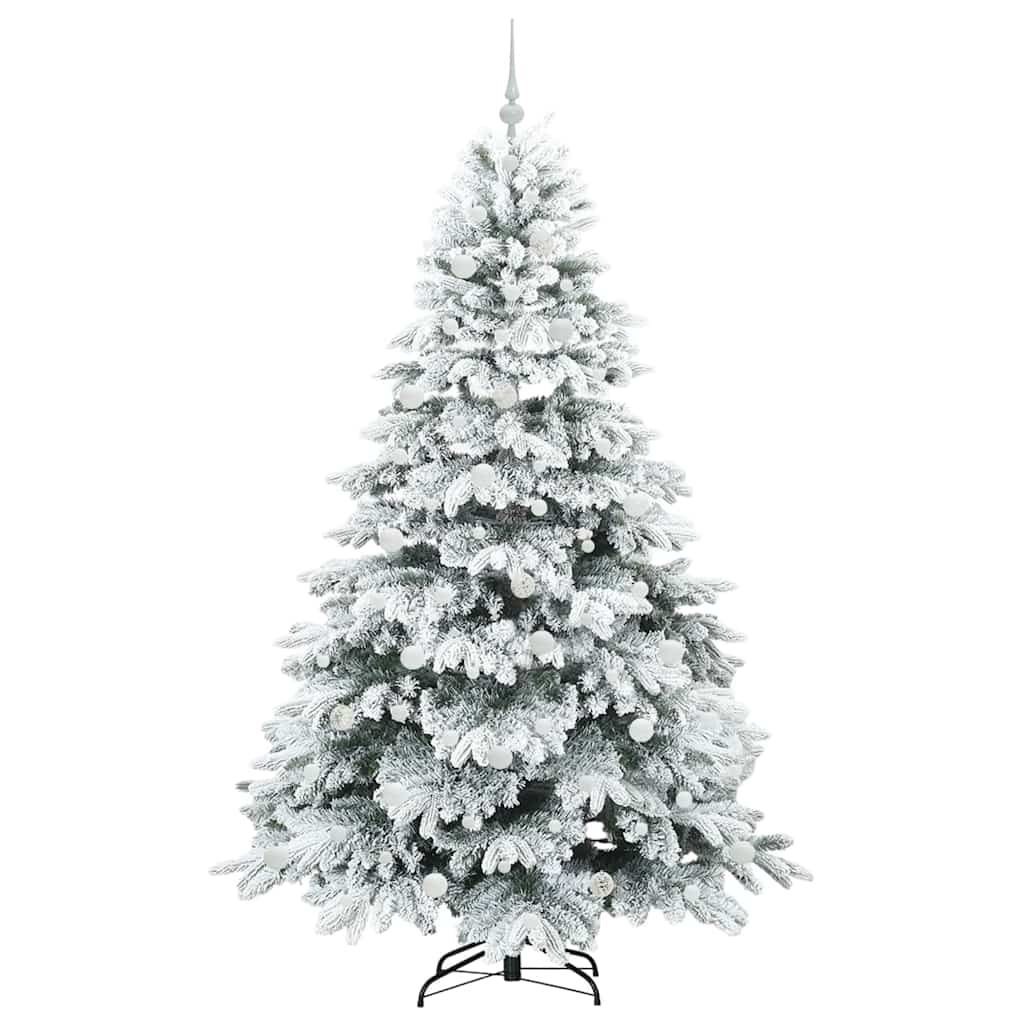 vidaXL Artificial Christmas Tree with 300 LEDs White 210 cm PE and PVC 4