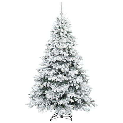 vidaXL Artificial Christmas Tree with 300 LEDs White 210 cm PE and PVC 4