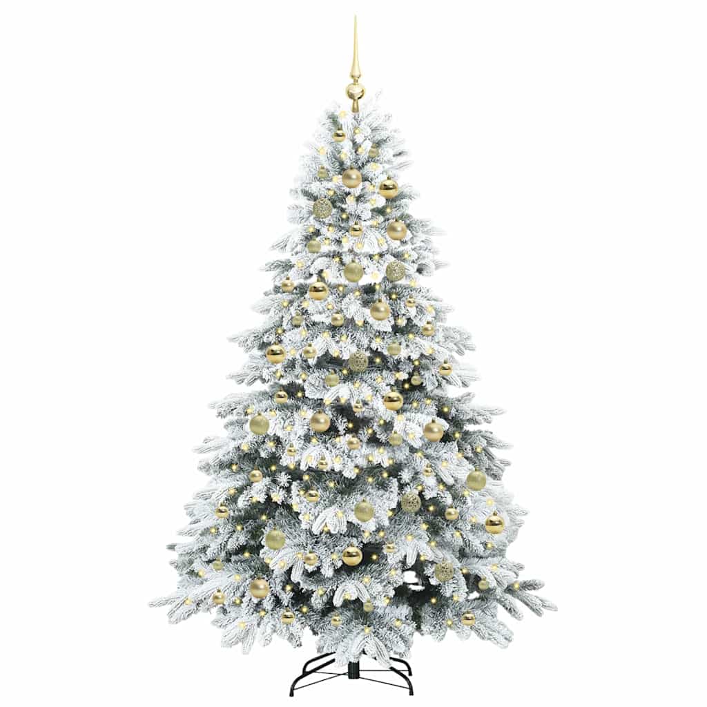 vidaXL Artificial Christmas Tree with 300 LEDs White 210 cm PE and PVC 3