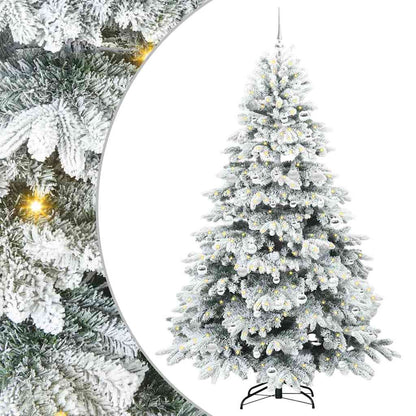 vidaXL Artificial Christmas Tree with 300 LEDs White 210 cm PE and PVC 2