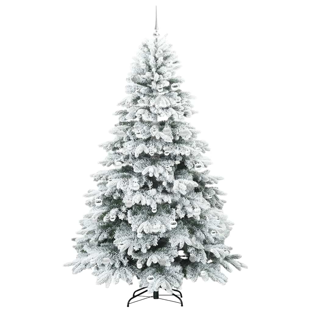 vidaXL Artificial Christmas Tree with 300 LEDs White 210 cm PE and PVC 4