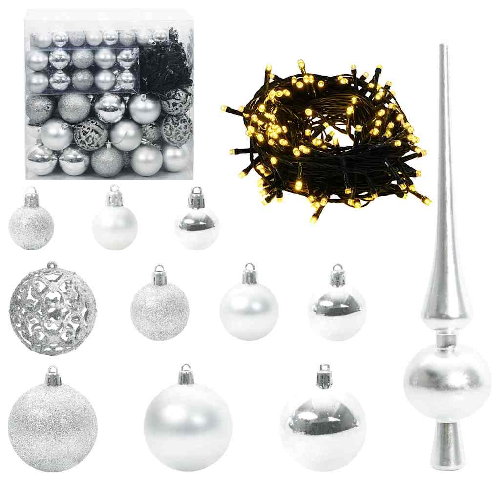 vidaXL Artificial Christmas Tree with 300 LEDs White 210 cm PE and PVC 6