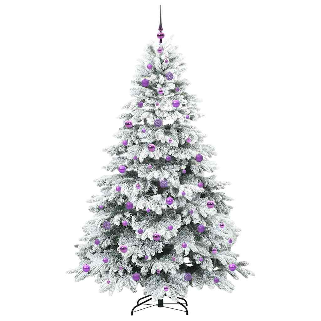 vidaXL Artificial Christmas Tree with 300 LEDs White 210 cm PE and PVC 4