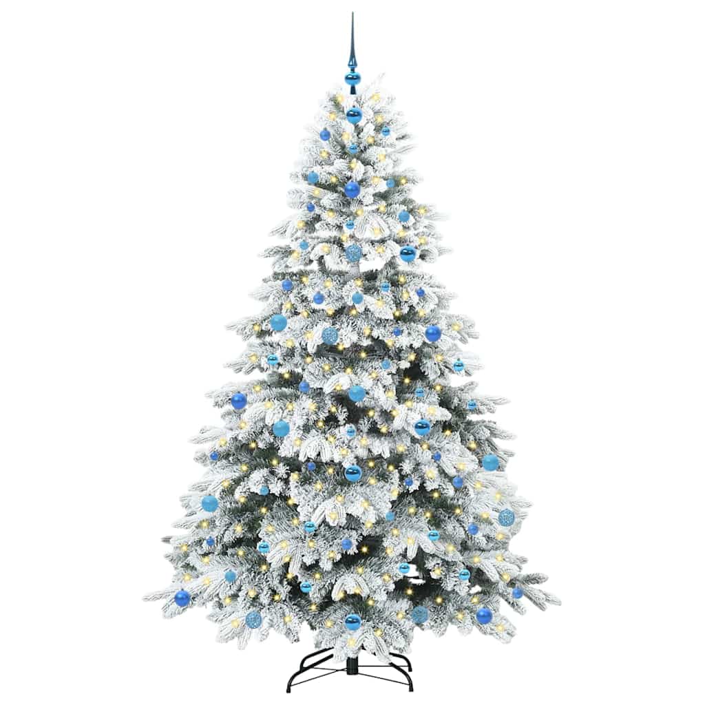 vidaXL Artificial Christmas Tree with 300 LEDs White 210 cm PE and PVC 3