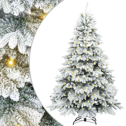 Artificial Christmas Tree with 300 LEDs PE and PVC White 240 cm with LEDs