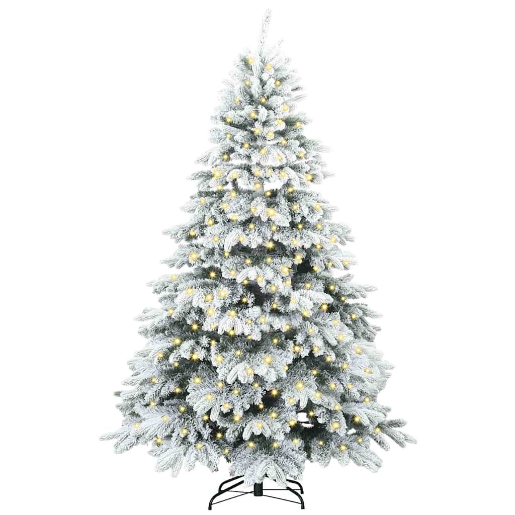 Artificial Christmas Tree with 300 LEDs PE and PVC White 240 cm with LEDs
