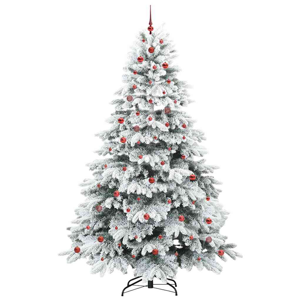vidaXL Artificial Christmas Tree with 300 LEDs White 240 cm PE and PVC 4