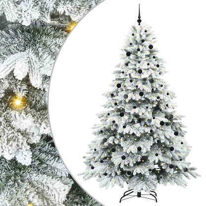 vidaXL Artificial Christmas Tree with 300 LEDs White 240 cm PE and PVC 2