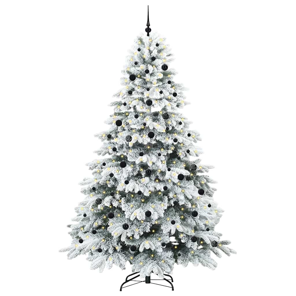 vidaXL Artificial Christmas Tree with 300 LEDs White 240 cm PE and PVC 3