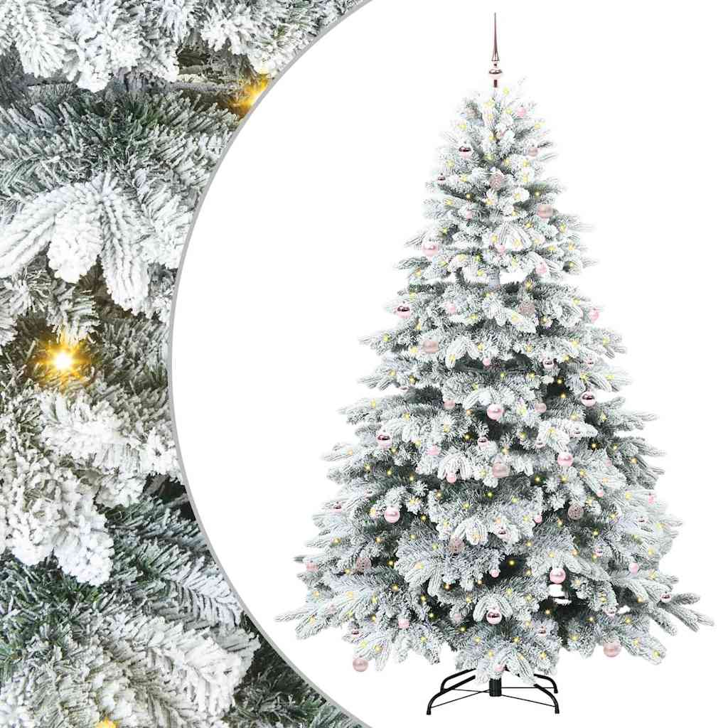 vidaXL Artificial Christmas Tree with 300 LEDs White 240 cm PE and PVC 2