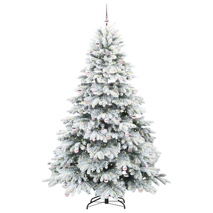 vidaXL Artificial Christmas Tree with 300 LEDs White 240 cm PE and PVC 3