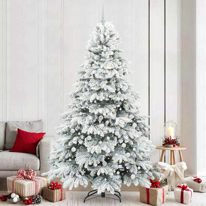 vidaXL Artificial Christmas Tree with 300 LEDs White 240 cm PE and PVC 1