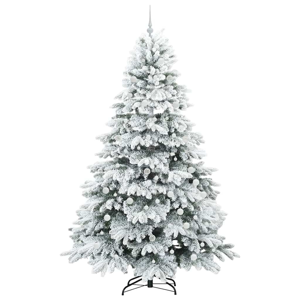 vidaXL Artificial Christmas Tree with 300 LEDs White 240 cm PE and PVC 4