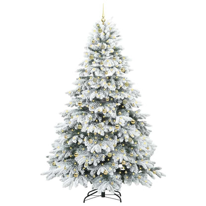 vidaXL Artificial Christmas Tree with 300 LEDs White 240 cm PE and PVC 3