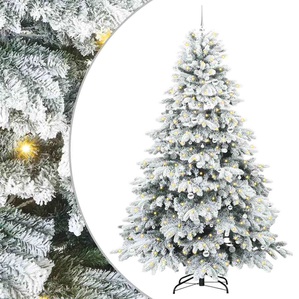 vidaXL Artificial Christmas Tree with 300 LEDs White 240 cm PE and PVC 2