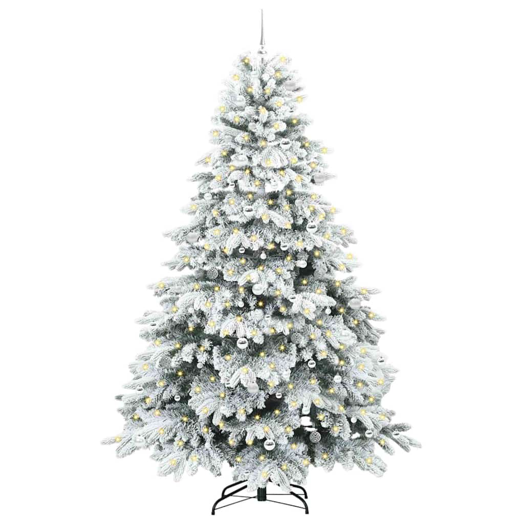 vidaXL Artificial Christmas Tree with 300 LEDs White 240 cm PE and PVC 3