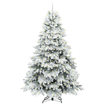 vidaXL Artificial Christmas Tree with 300 LEDs White 240 cm PE and PVC 3