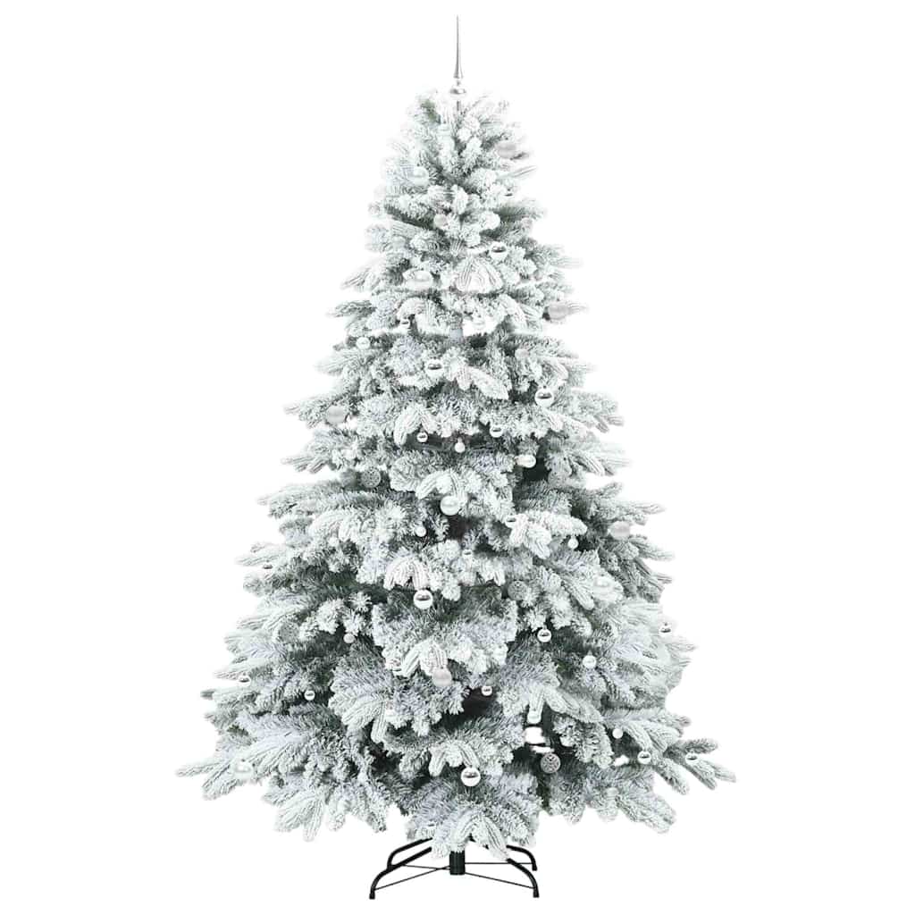 vidaXL Artificial Christmas Tree with 300 LEDs White 240 cm PE and PVC 4