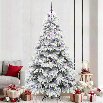 vidaXL Artificial Christmas Tree with 300 LEDs White 240 cm PE and PVC 1