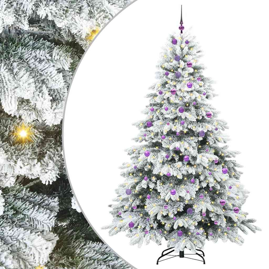 vidaXL Artificial Christmas Tree with 300 LEDs White 240 cm PE and PVC 2
